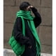 thumbnail image 4 of Bufanda lisa de cachemira verde brillante de lujo para mujer, chal de invierno, bandana, pashmina, borla, fular femenino, manta gruesa, 2022, 4 of 5