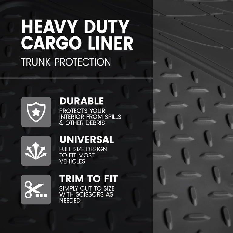 BDK Heavy Duty Rubber Cargo Trunk Mat, Universal Fit photo 2