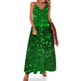 thumbnail image 1 of Vestido sin mangas con destellos verdes Vestido para niñas Ropa femenina, 1 of 7