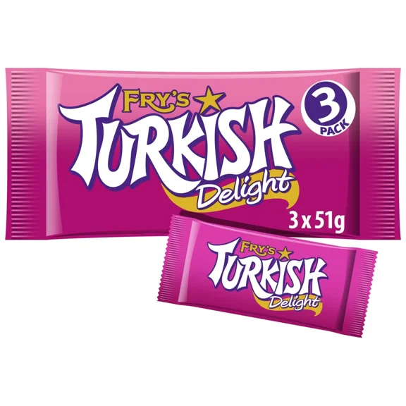 Fry's Turkish Delight 3 x 51g pack - 5.3oz (British Chocolate) - 2 pack