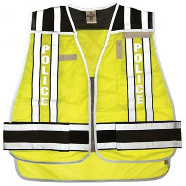 Police Public Safety Vest, Lime & Black 2XL