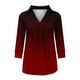 thumbnail image 5 of ICHUANYI Clearance Fashion Woman V Neck Three Quarter 3/4Sleeve T Shirt Printing Blouse Tops Sweatshirt(Red, M) ICHUANYI WER2023080802405, 5 of 6