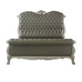 thumbnail image 2 of Sleigh Rolled Design Leatherette Eastern King Bed with Claw Legs, Gray, 2 of 3