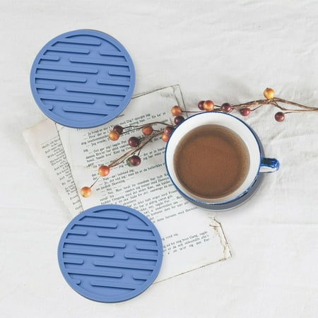 

Kitchen Drink Silicone Coaster Food Grade Material Lightweight Coaster Tabletop Protection for Table Type Wood Soapstone