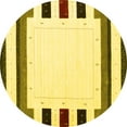 thumbnail image 1 of Ahgly Company Machine Washable Indoor Round Solid Yellow Modern Area Rugs, 3' Round, 1 of 4