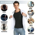 thumbnail image 6 of QRIC 2 Pack: Mens Compression Shirt Body Shaper Workout Top Slimming Shapewear Shirt Abs Abdomen Undershirts Long Sleeve, 6 of 6