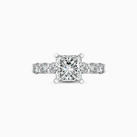 Spot Jewel 2.1 Ct Princess Cut Diamond Engagement Ring - 14K White Gold Plated Wedding Ring - Party Wear Diamond Ring - Wedding Proposal Ring for Sister - Gorgeous Anniversary Gift for Women's