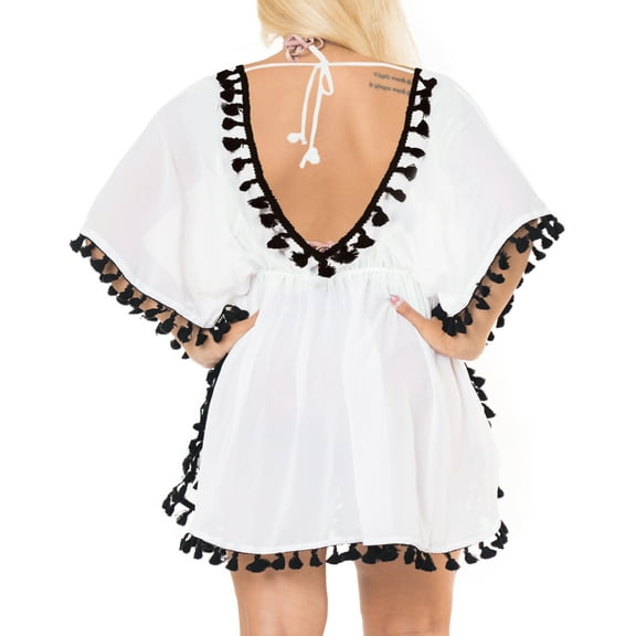 HAPPY BAY Women's Beachwear Loose Swimsuit Coverups Summer Swim Beach Dress Cover ups for Swimwear Women Bathing Suit L-XL Pearl, Solid