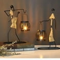 thumbnail image 7 of Rustic Wedding Table Centerpiece Decor Living Room Human Figurines Candlestick Gifts Candle Holders Home Decoration Accessories (Maiden I), 7 of 7