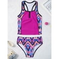 thumbnail image 3 of iiniim Kids Girls Bathing Suit 3 Piece Floral Swimsuit Beach Swimwear Hawaiian Tankinis Set, 3 of 7