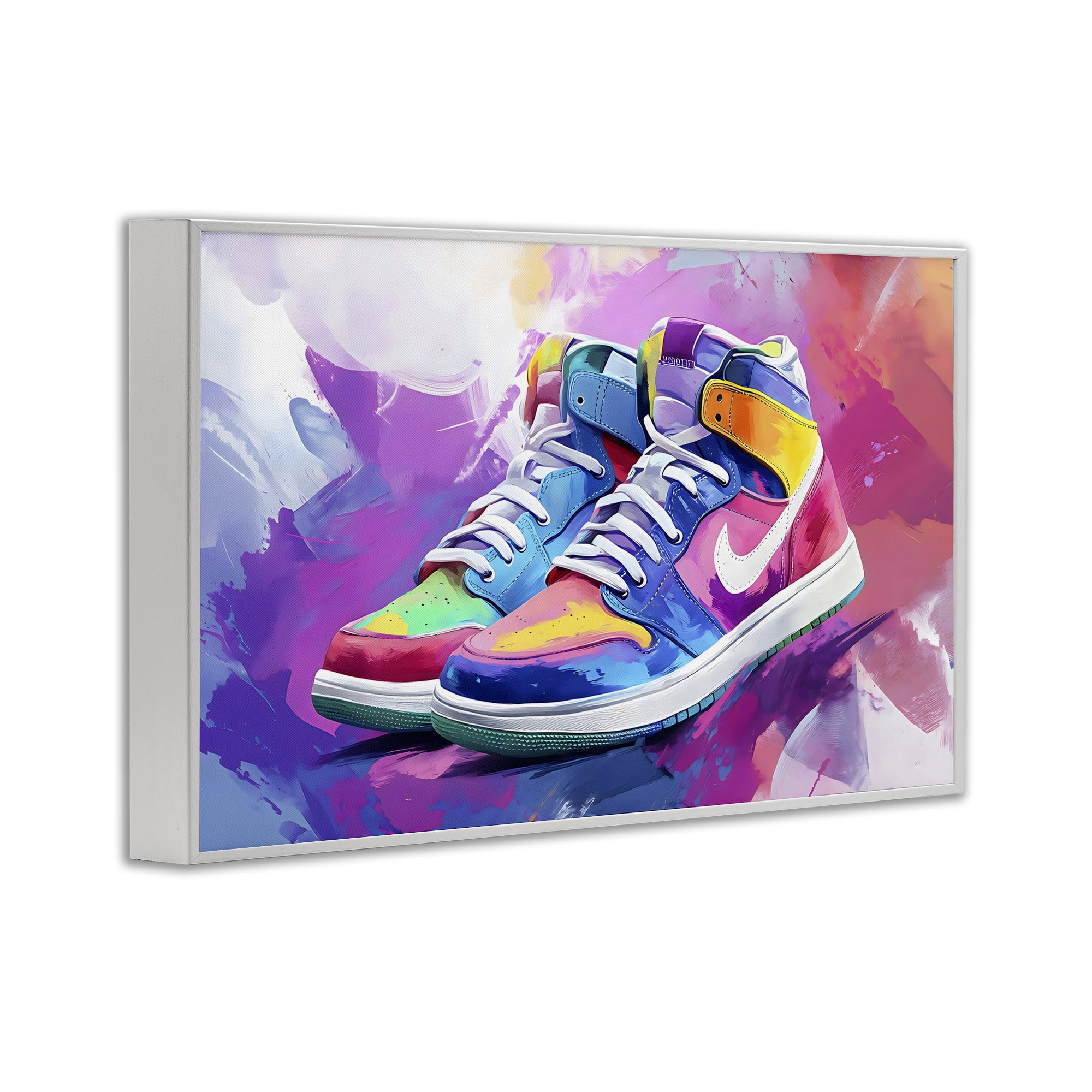 Stupell Industries Stylish Vintage Sneakers White Framed Giclee Art, design by Creative Studio