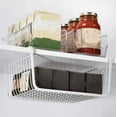 thumbnail image 6 of 1Pack Under Shelf Storage Basket, Metal Wire Hanging Under Cabinet Organizer, Slide On Shelf Rack for Kitchen Pantry Bathroom Desk Cupboard, No Drill Space Saving Organizer (White), 6 of 9