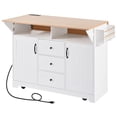 thumbnail image 4 of 55" Rolling Kitchen Island - White with Charging Station & Storage, 4 of 8