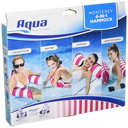 pool float hammock monterey purpose aqua multi inflatable stripe portable pink