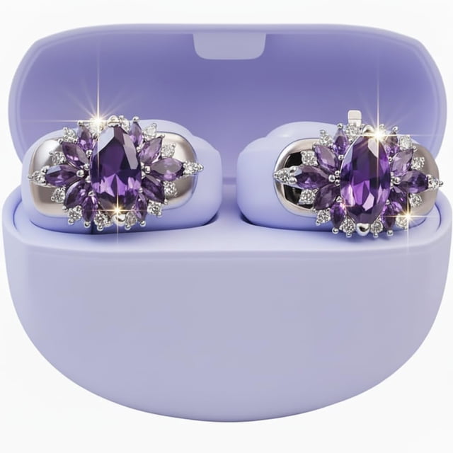 Accesorios con clip para auriculares BEVCEFCC para Bose Ultra, óvalo morado