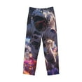 thumbnail image 6 of Uemuo Astronaut In Cosmic Garden Pattern Men's Wide Leg Palazzo Lounge Pants with Pockets Light Weight Loose Comfy Casual Pajama Pants-Small, 6 of 9