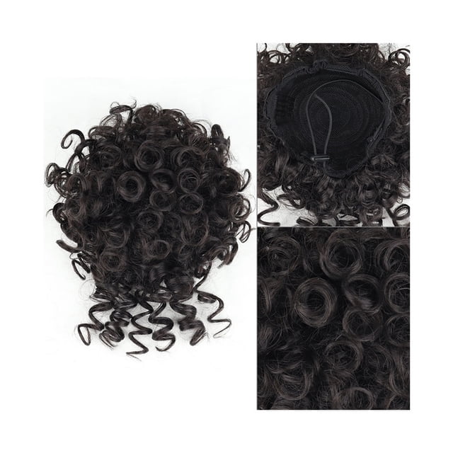 Messy Curly Hair Bun Extension Synthetic Tousled Updo Drawstring Ponytail Hairpiece