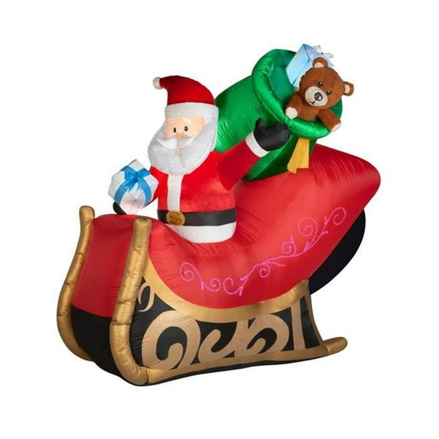Airblown Inflatables G08 119835X Santas Sleigh Inflatable with Micro LED Lights