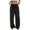 Black, variant on Women's Solid Color Casual High-Waisted Loose-Fit Athletic Pants with Side Stripes, Sporty and Comfortable Trousers for Exercise and Casual Wear,Black,L