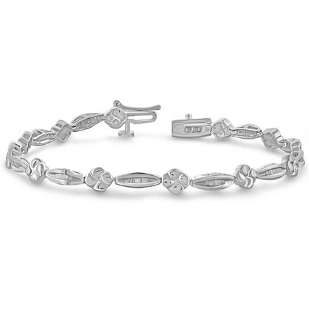 JewelersClub 1/2 Carat T.W. White Diamond Sterling Silver Fashion Bracelet, 7.5