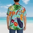 thumbnail image 4 of Honeii Vegetable Print Men’s Hawaiian Shirt,Classic Button-Down Short Sleeve Shirt, for Beach, Vacation, and Outdoor Activities,3X-Large, 4 of 7