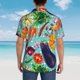 thumbnail image 4 of Balery Vegetable Camisas hawaianas de manga corta para hombre, camisas playeras de corte holgado, camisas de vacaciones con botones,Medium, 4 of 7