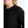thumbnail image 4 of Joyspun Women's Sleepwear Ribbed Crewneck Top with Long Sleeves, Sizes XS-3X, 4 of 5