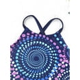 thumbnail image 5 of iiniim Kids Girls Tie Dye Printed Tankini Set Criss Cross Back Crop Top with Brief Bathing Suit, 5 of 7