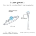thumbnail image 5 of Rosec Jewels Natural Aquamarine and Diamond Ring - Leaf Inspired Promise Ring for Women - Ready to Gift for Valentines Day, 18K White Gold, US 6.00, 5 of 6