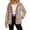 Camo Bow Print, variant on Deer Camouflage Sherpa Lined Jacket for Women Button Front Fuzzy Warm Coats Long Sleeve Outdoor Outerwear with Side, Casual Fall Winter Outfits for Hiking Daily Wear