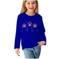 thumbnail image 2 of ATOGUTA Girls Tshirt Blue Long Sleeve Shirts Soft Crewneck Long-Sleeve T-Shirts Graphic Tees Size 3T-14, 2 of 4