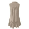 thumbnail image 5 of OSOLU Women Casual V-Neck Sleeveless Dress Button Front Solid Color Everyday Summer Spring Basic Dresses Soft Sundress Vacation 2025 Elegant Classy Dresses, 5 of 5