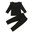 thumbnail image 1 of Girlâs  Solid Color Ruffles Long Sleeve Tops and Long Pants 2-7T, 1 of 10