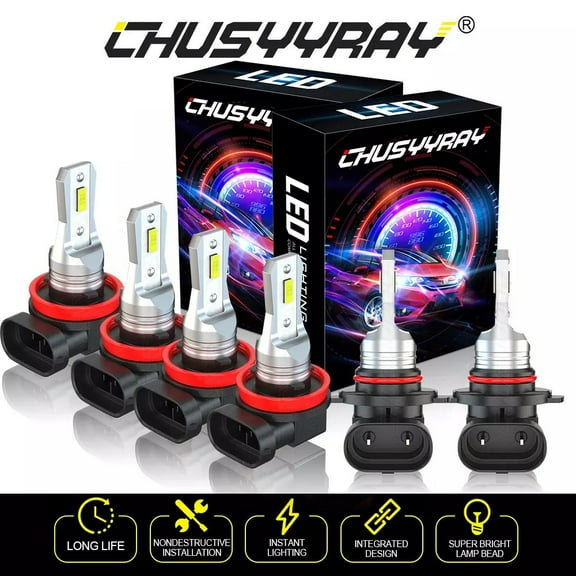 For Lexus RX350 2010 2011 2012 2013 9005 H11 LED Headlight H11 Fog Light Bulbs Kit 6000K White 6Pcs