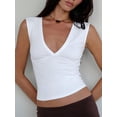 thumbnail image 5 of EMMIOL Women's Deep V-Neck Crop Tank Top Stretchy Sleeveless Going Out Top Fall Y2K Style, 5 of 5