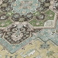thumbnail image 4 of HomeRoots 600134 8 ft. Beige, Green & Brown Round Oriental Washable Indoor & Outdoor Area Rug, 4 of 5