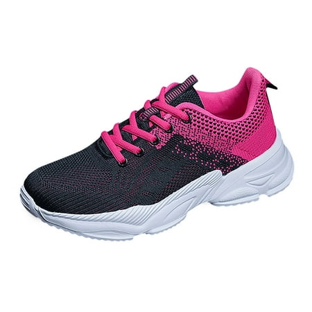 

DVKOVI Fall Womens Shoes Leisure Women s Lace Up Travel Soft Sole Comfortable Shoes Outdoor Mesh Shoes Runing Fashion Sports Breathable Shoes Women s Running Shoes Hot Pink 41