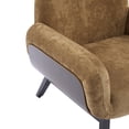 thumbnail image 4 of Modern Upholstered Accent Chair, Low Profile Lounge Chair Inddor, Wooden Comfy Reading Chair, Soft Seating Single Lounge Sofa, Tan Brown, 4 of 10