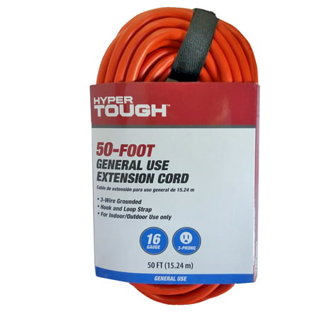 Hyper Tough 50ft 16/3 Orange Extension Cord