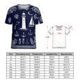 thumbnail image 2 of Nautical Icons Set-2 Womens Tops Women's Fashion Casual Short Sleeve Flower Print Round Neck Pullover Top Blouse, 2 of 7