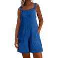 thumbnail image 3 of TAGOLD Womens Short Jumpsuit Solid Color Sleeveless Cropped Length Summer Casual Romper, 3 of 5