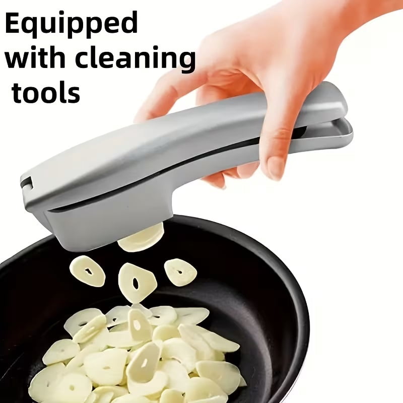 Two-in-one garlic masher, essential cutting and pressing garlic tool for the kitchen, multi-functional kitchen utensil