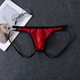 thumbnail image 2 of KHONTS Thongs for Men Soft Comfy Underwear Lace Mesh Breathable Briefs Red XL, 2 of 4