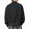 thumbnail image 3 of Mrmaere Men's Zip-Up Jacket Geometric Stylish Casual Outerwear for Daily & Streetwear Black L, 3 of 8