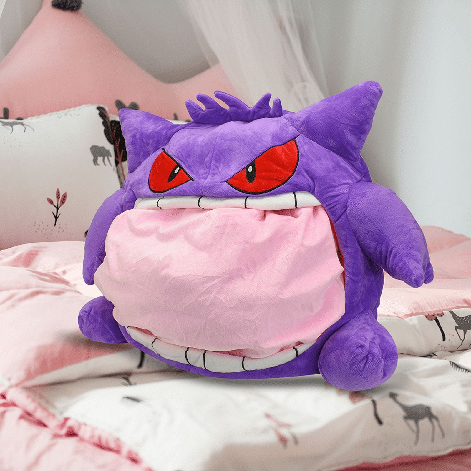 Sarzi Shiny Mega Gengar Plush 8 Inch White Dolls Pillow  Decoration，Christmas Gift 