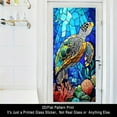thumbnail image 7 of 1PC, 2D Flat turtle swimming pattern frosted glass window film, transparent PVC adhesive glass door and window decoration, removable and reusable glass stickers. 17.71x39.37 inches (45x100 cm), suita, 7 of 7