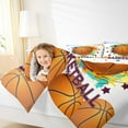 thumbnail image 4 of Feelyou Watercolor Basketball Child Queen Comforter Set, Cartoon Stars Graffiti Bedding Sets, Est Sleep Sports Reversible Bedding Comforter Set, Lightweight Room Decor, 3-Piece, 4 of 8
