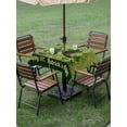 thumbnail image 3 of Outdoor Tablecloth with Umbrella Hole and Zipper, Happy St. Patrick's Square Table Cloth 60x60 Inch Waterproof Tablecloth, Green Shamrock Shoots Coin Vintage Country Picnic Table Cover for Patio, 3 of 7