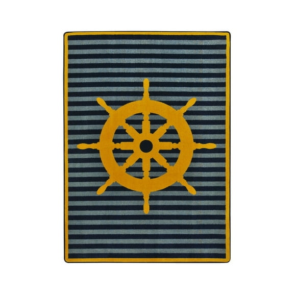 Set Your Course 7'8" x 10'9" Area Rug In Color Yellow