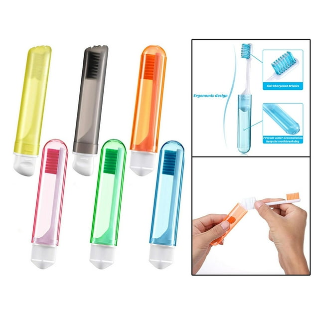 Conjunto de 6 cepillos portátiles plegables perfecl